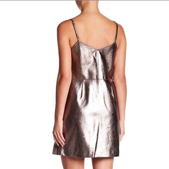 The Curator Gold Metallic Vegan Leather 1.State Dress 2 - Picture 2 of 8